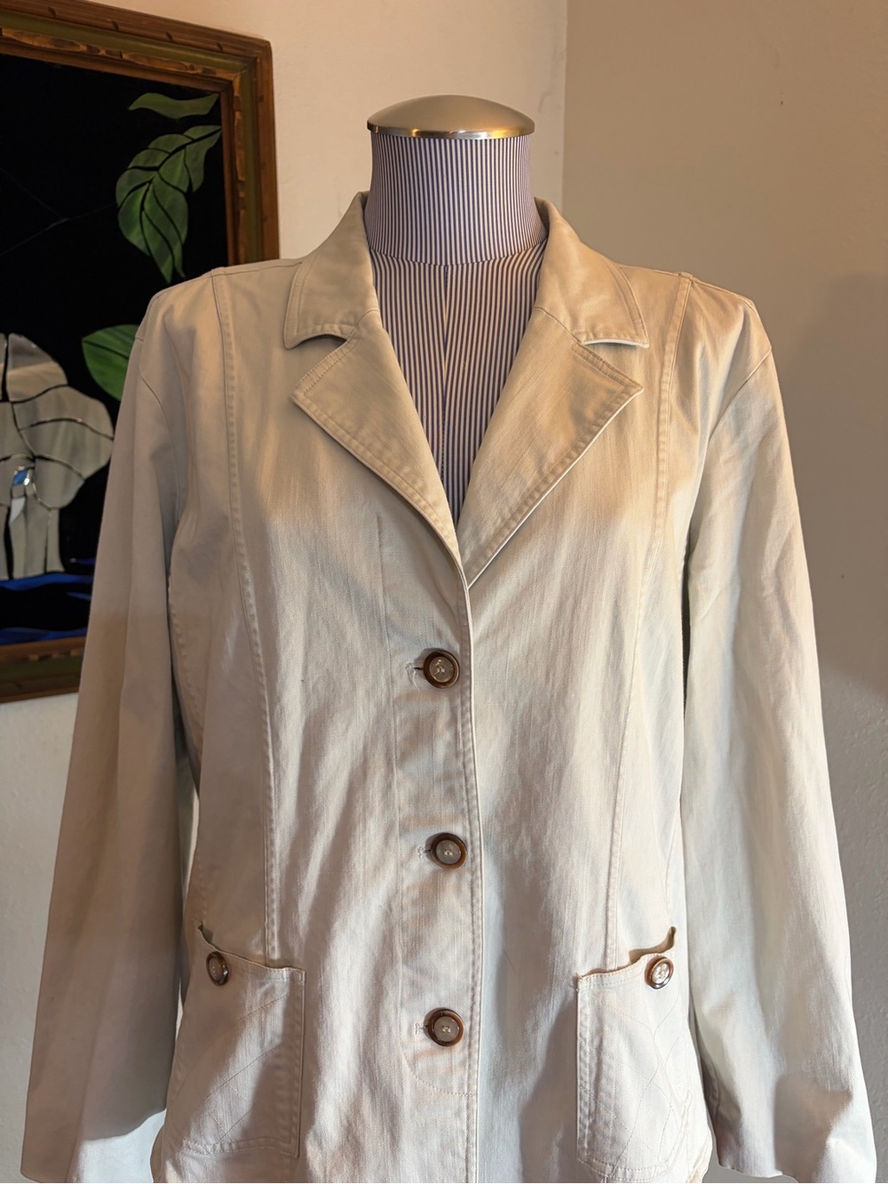 Christopher & Banks Cream Women's Blazer Jacket